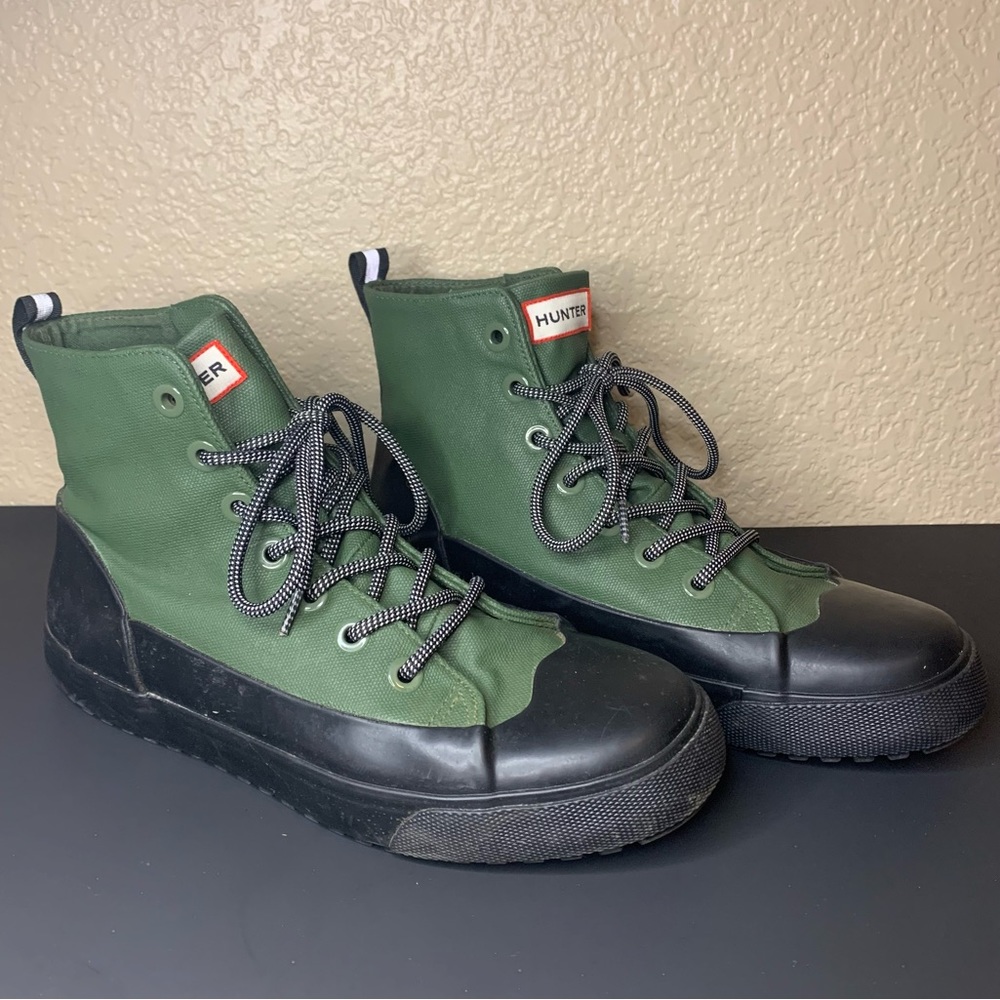Hunter Target | Dipped Canvas High Top Rain Boots M7 / W9 unisex military style